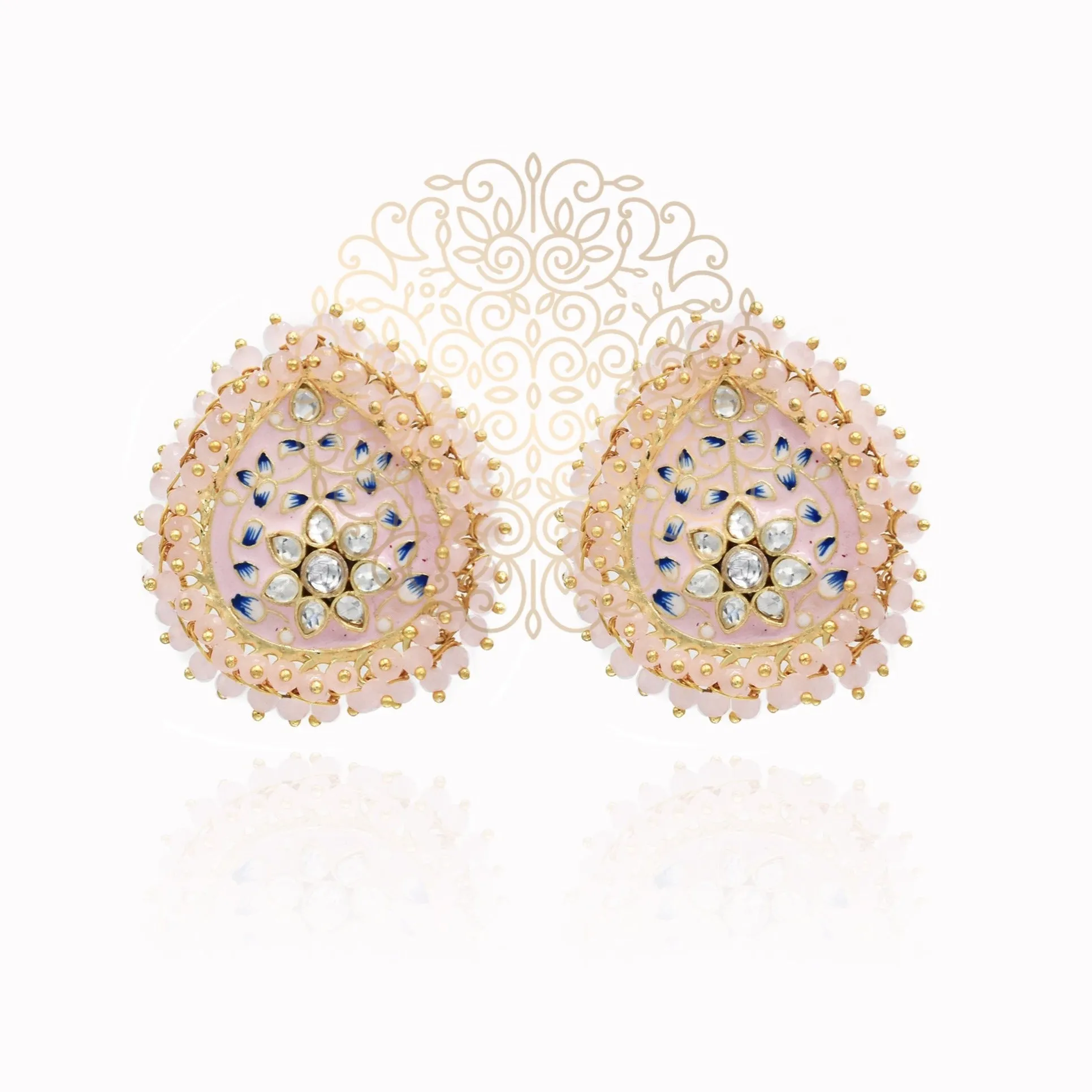 Faarha Meenakari Beaded Wreath Earrings