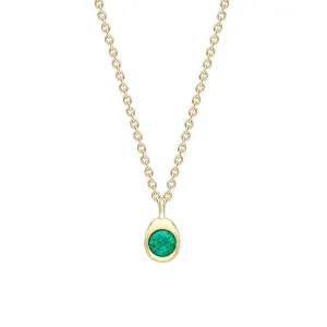 Faberge Colours Of Love Cosmic Curve 18ct Yellow Gold & Emerald Pendant