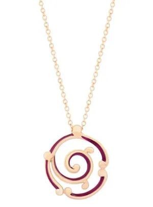 Faberge Rococo 18ct Rose Gold Purple Enamel Pendant