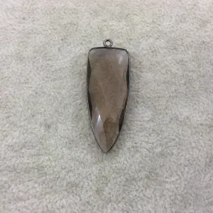 Faceted Hydro Smoky Quartz Inverted Triangle Shaped Pendant - 15mm x 40mm - Sold Individually