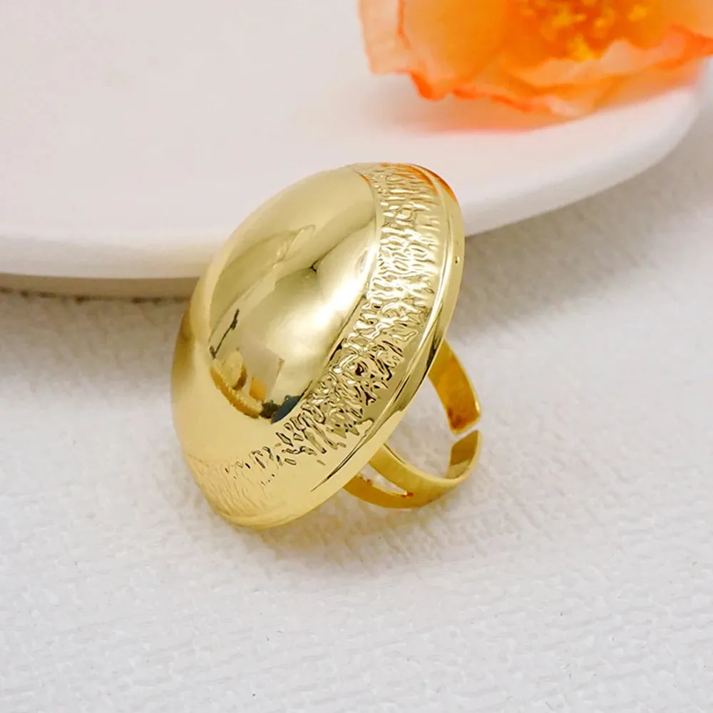 Fashion African Copper Big Round Ring For Women Men Open Finger Rings