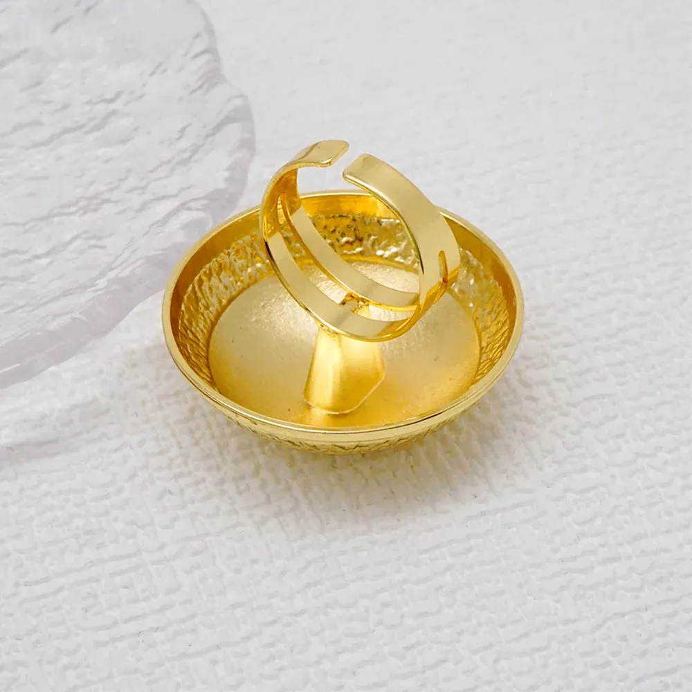 Fashion African Copper Big Round Ring For Women Men Open Finger Rings