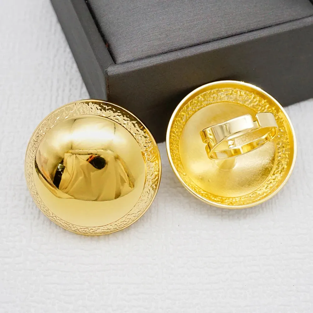 Fashion African Copper Big Round Ring For Women Men Open Finger Rings