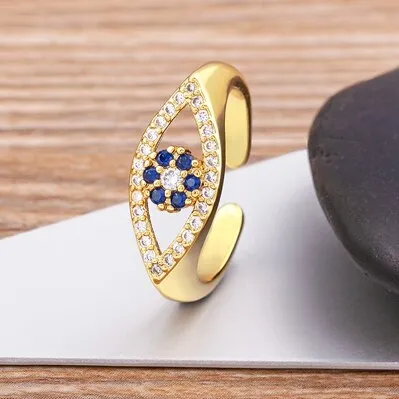 Fashion Lucky Turkish Evil Eye Rings Women