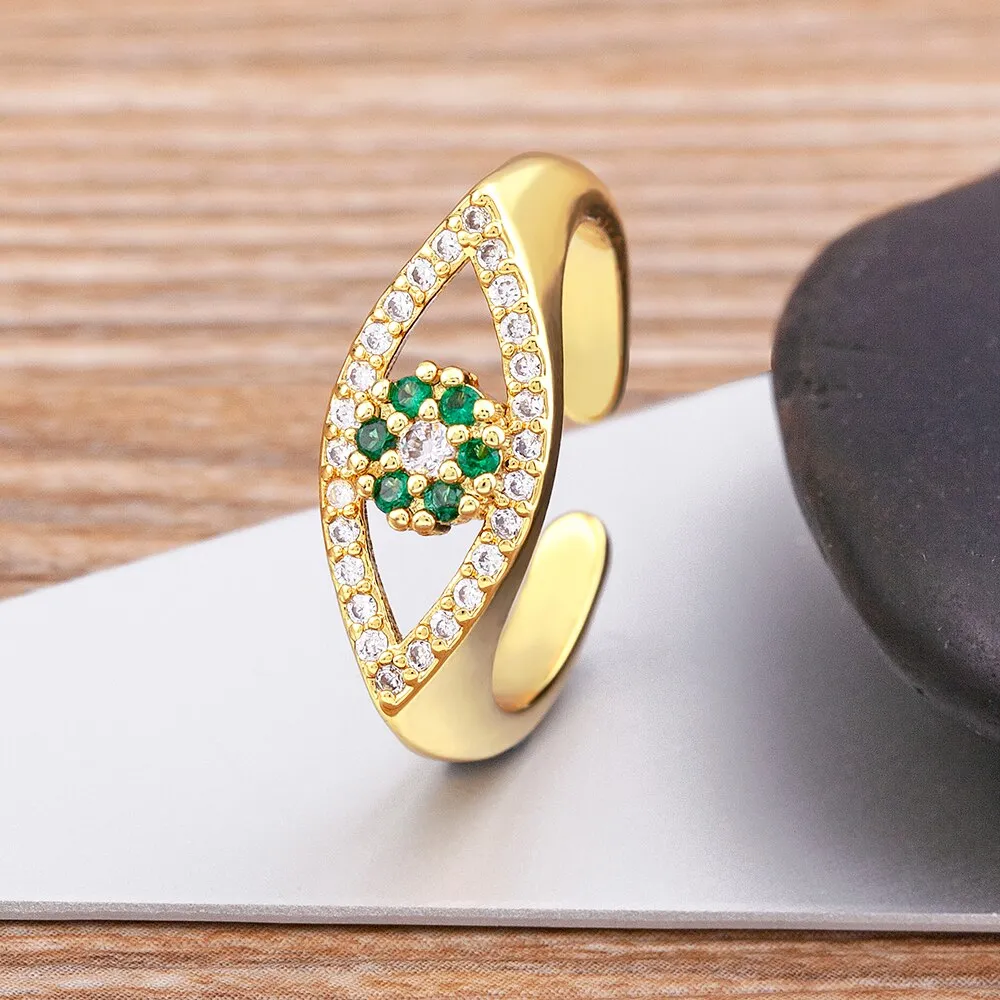 Fashion Lucky Turkish Evil Eye Rings Women