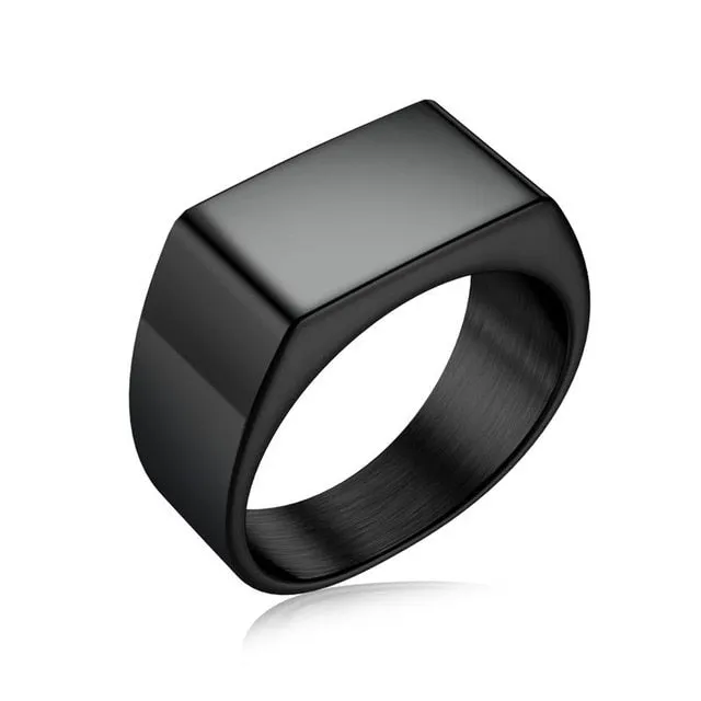 Fashion Men Simple Style Square Ring