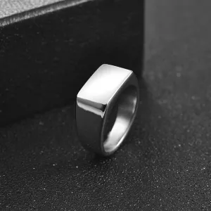 Fashion Men Simple Style Square Ring