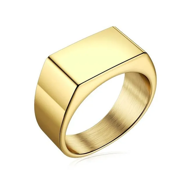 Fashion Men Simple Style Square Ring
