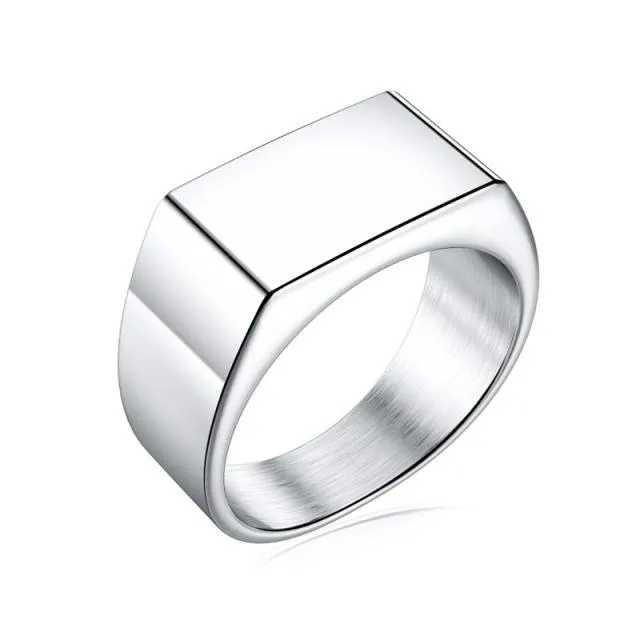 Fashion Men Simple Style Square Ring