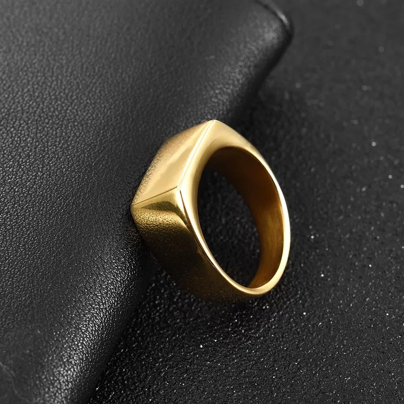 Fashion Men Simple Style Square Ring