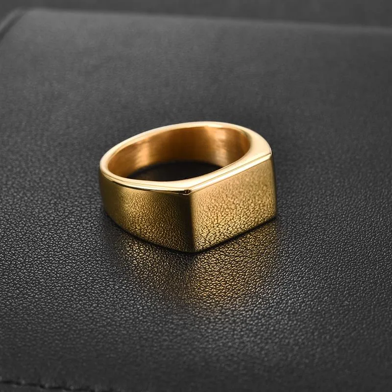 Fashion Men Simple Style Square Ring