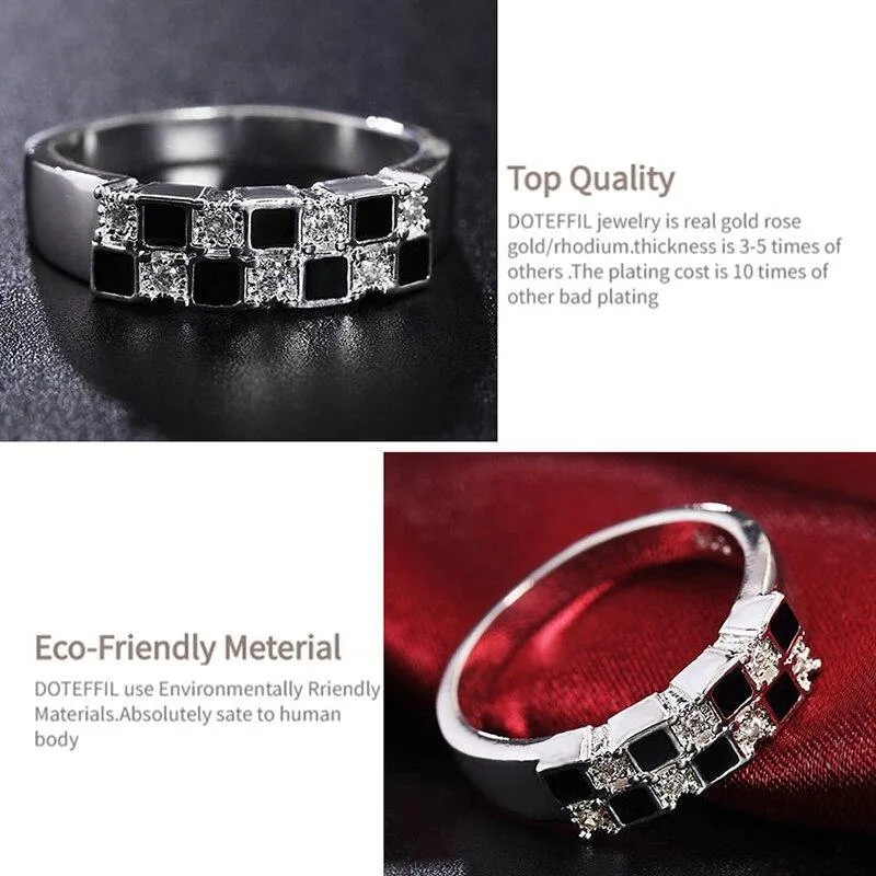 Fashion Silver Cube AAA Zircon Ring
