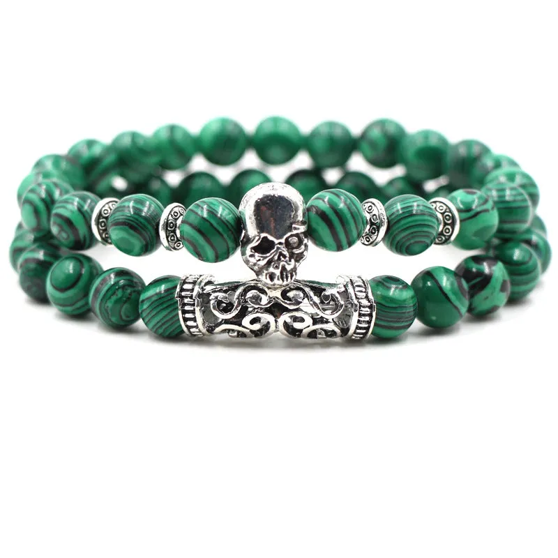 Fashion Simple Natural Malachite Owl Bracelet