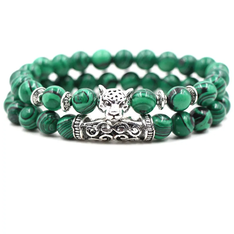 Fashion Simple Natural Malachite Owl Bracelet