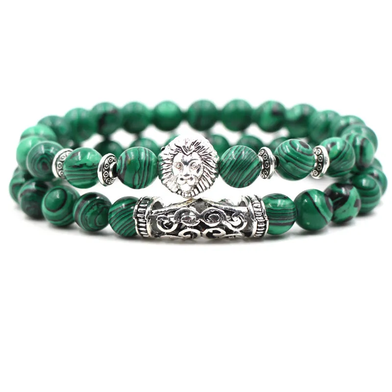 Fashion Simple Natural Malachite Owl Bracelet