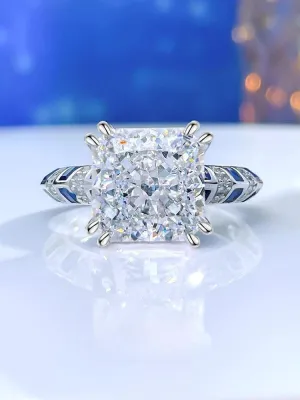 Fashionable and Luxury Silver Versatile Colorful AAAAA High Carbon Diamond Personalized Big Rings - Fine Jewellery