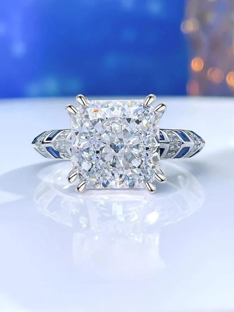 Fashionable and Luxury Silver Versatile Colorful AAAAA High Carbon Diamond Personalized Big Rings - Fine Jewellery