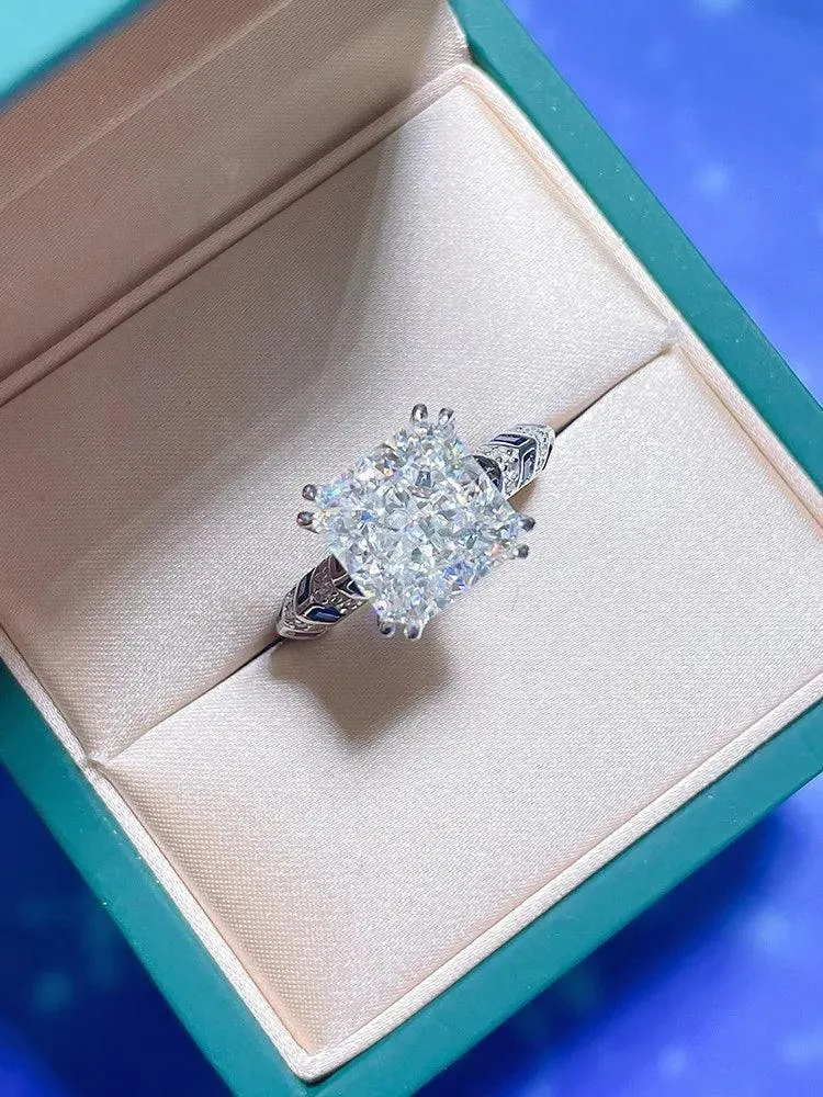 Fashionable and Luxury Silver Versatile Colorful AAAAA High Carbon Diamond Personalized Big Rings - Fine Jewellery