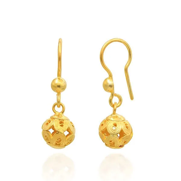 Filigree Ball Earrings In Sterling Silver