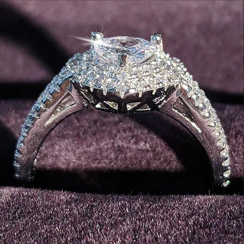 Fine Jewelry 2021 New Arrival Silver Heart Cut Ring