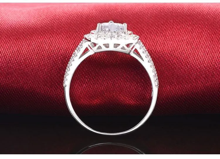 Fine Jewelry 2021 New Arrival Silver Heart Cut Ring