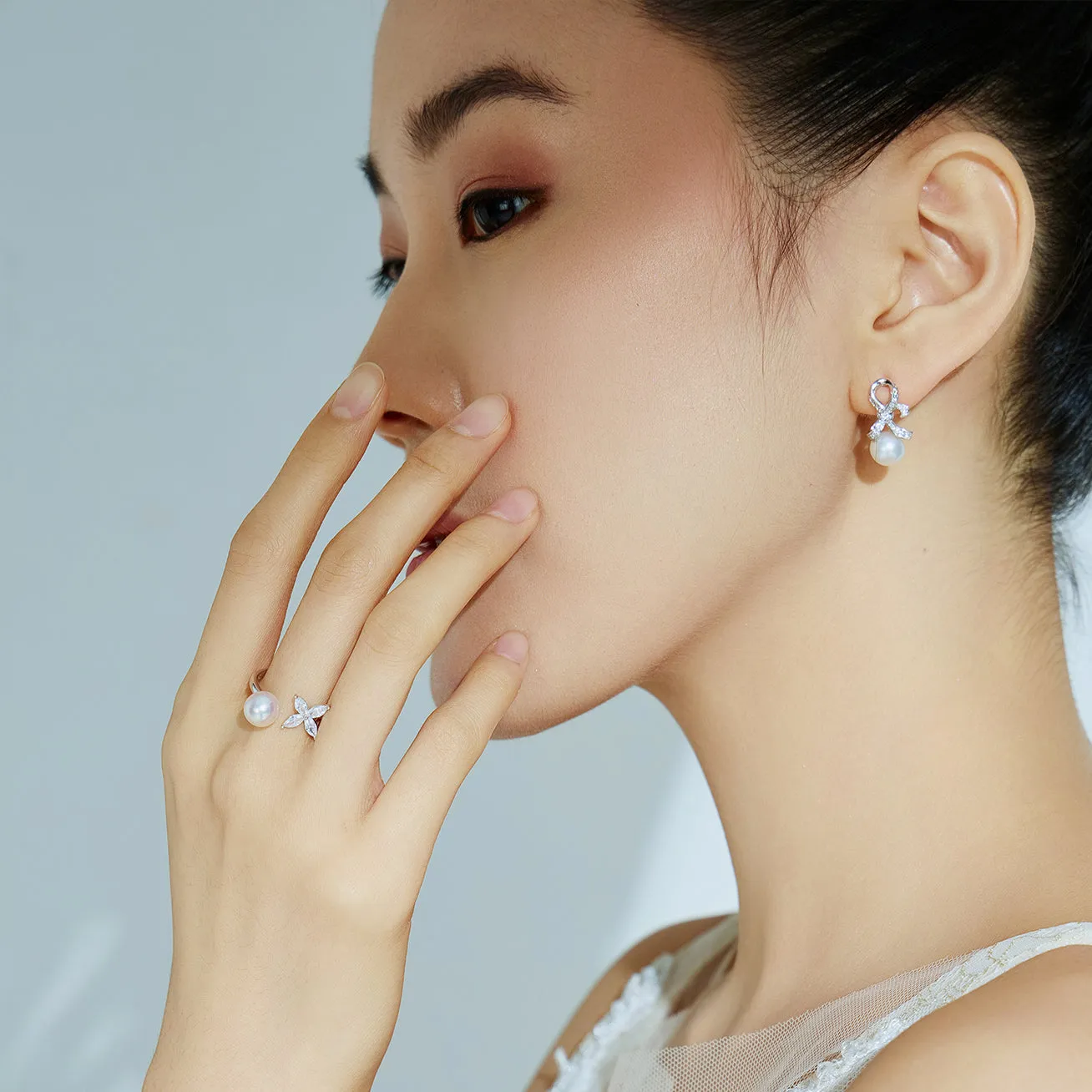Freshwater Pearl Earrings WE00259 | RIBBON