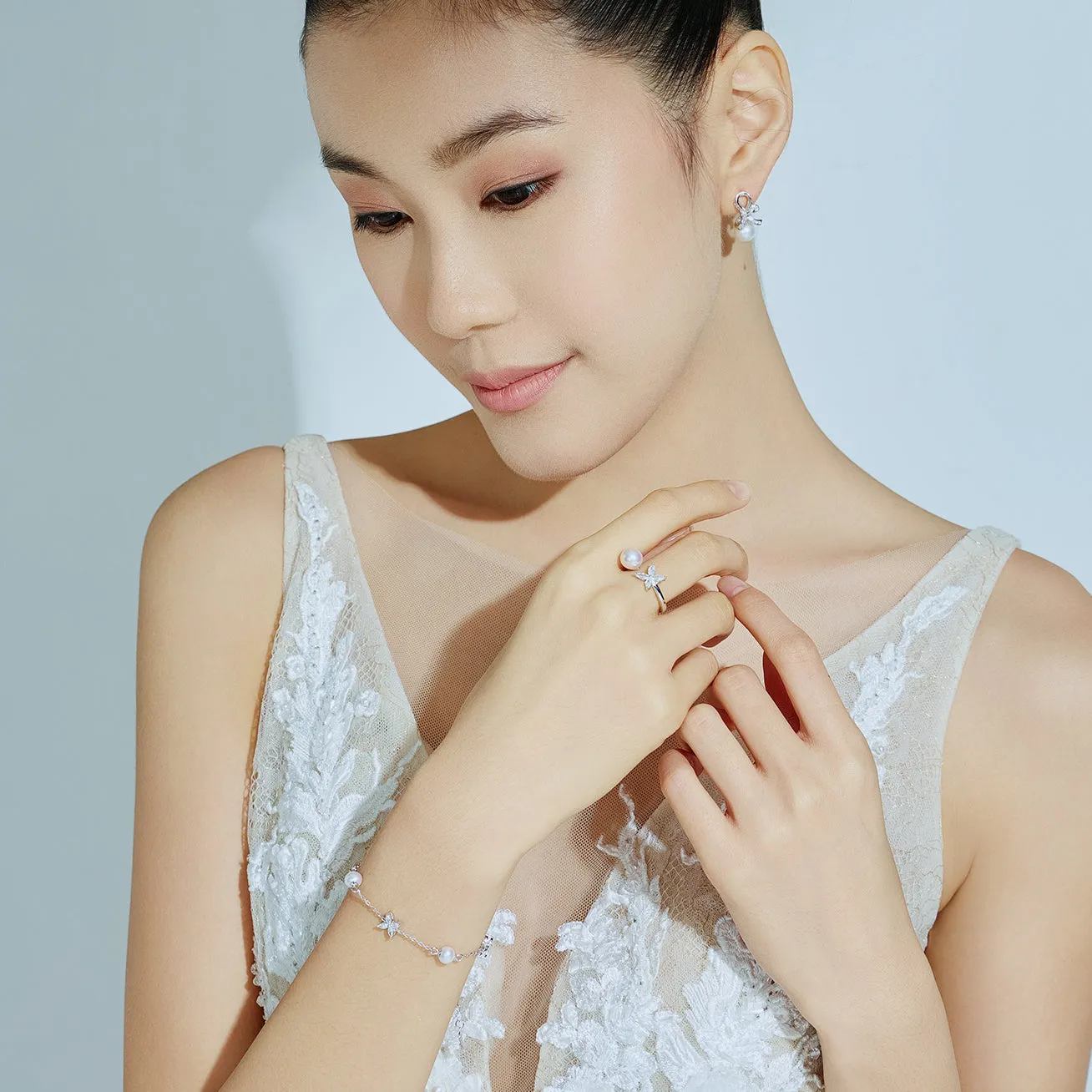 Freshwater Pearl Earrings WE00259 | RIBBON