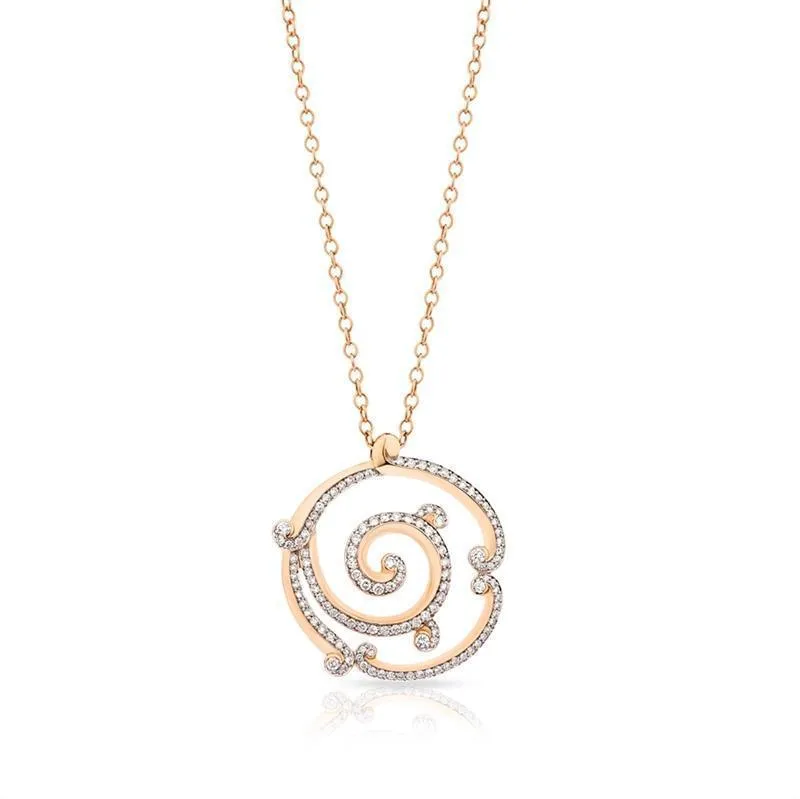 FRococo 18ct Rose Gold Pave Diamond Pendant D