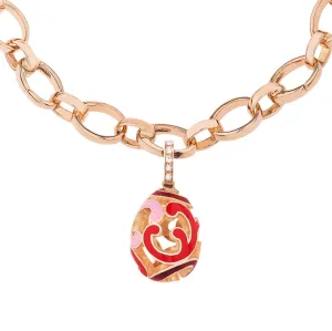 FRococo Gold Diamond Rose Enamel Charm