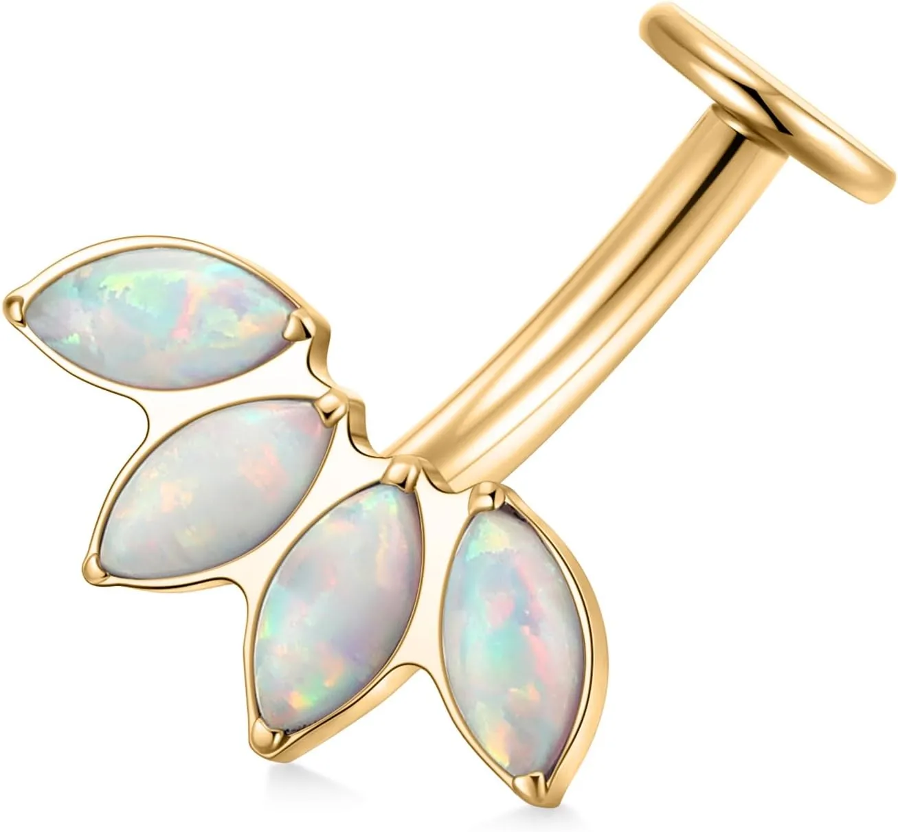 FUNLMO G23 Titanium Belly Button Ring Floating Navel Piercing Jewelry 14G Belly Piercing Jewelry Internally Threaded Curved Navel Barbell 8/10/12/14mm