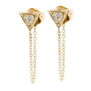 Gaia Diamond   14k Gold Chain Earrings