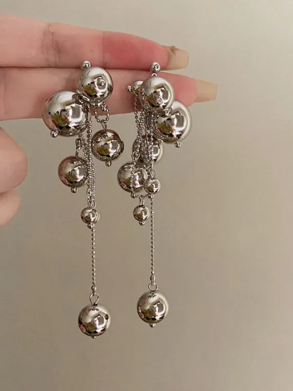 Geometric Tasseled Drop Earrings