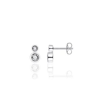 Gisser Double CZ Stud Earrings
