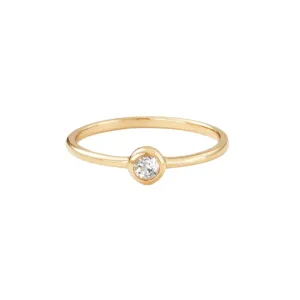 Gold Big Brilliant White Topaz Ring