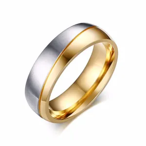 Gold Color Wedding Bands Women Men Stainless Steel Engagement Couple Anniversary Rings