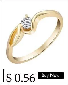 Gold Color with Unique Shaped Cubic Ring for Women