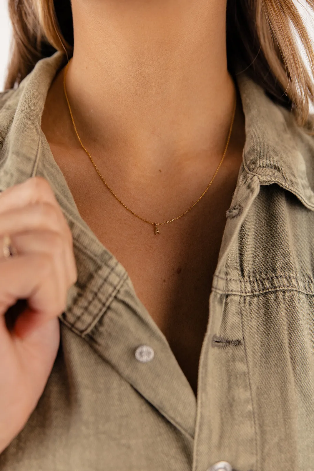 Gold Mini Letter Initial Necklace