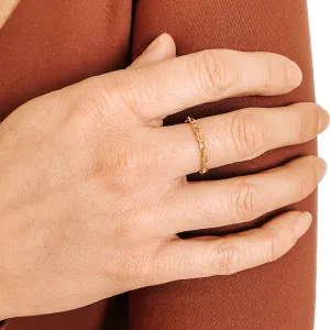 Gold Paperclip Chain Ring