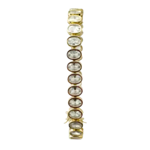 Gold Plate Sterling Oval Crystal Tennis Bracelet
