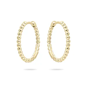 Gold Vermeil Sterling Silver Maxi Beaded Hoop Earrings