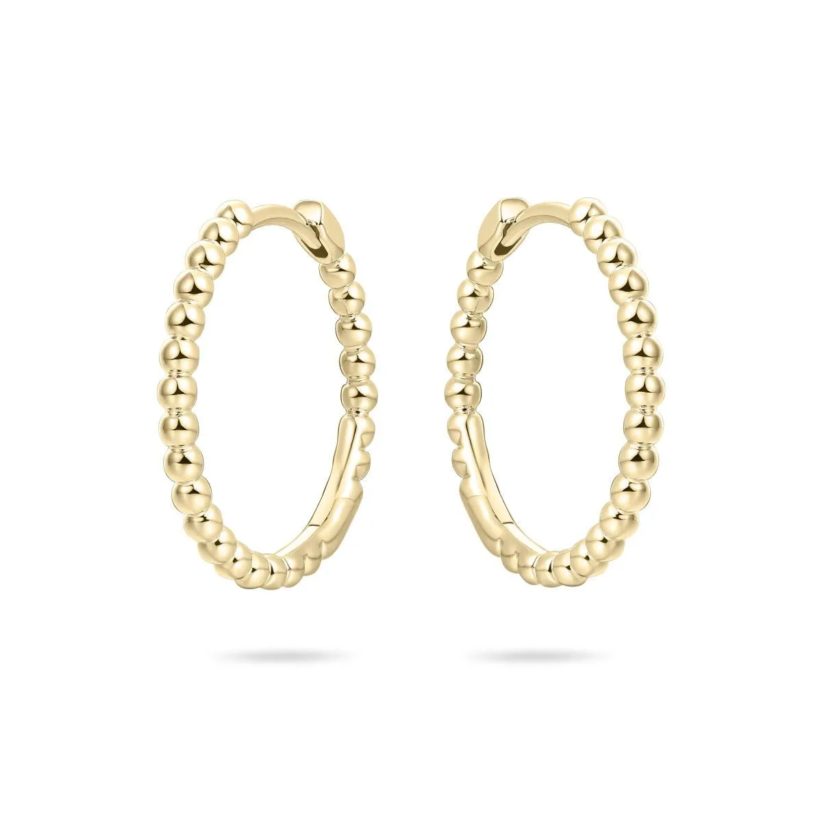 Gold Vermeil Sterling Silver Maxi Beaded Hoop Earrings