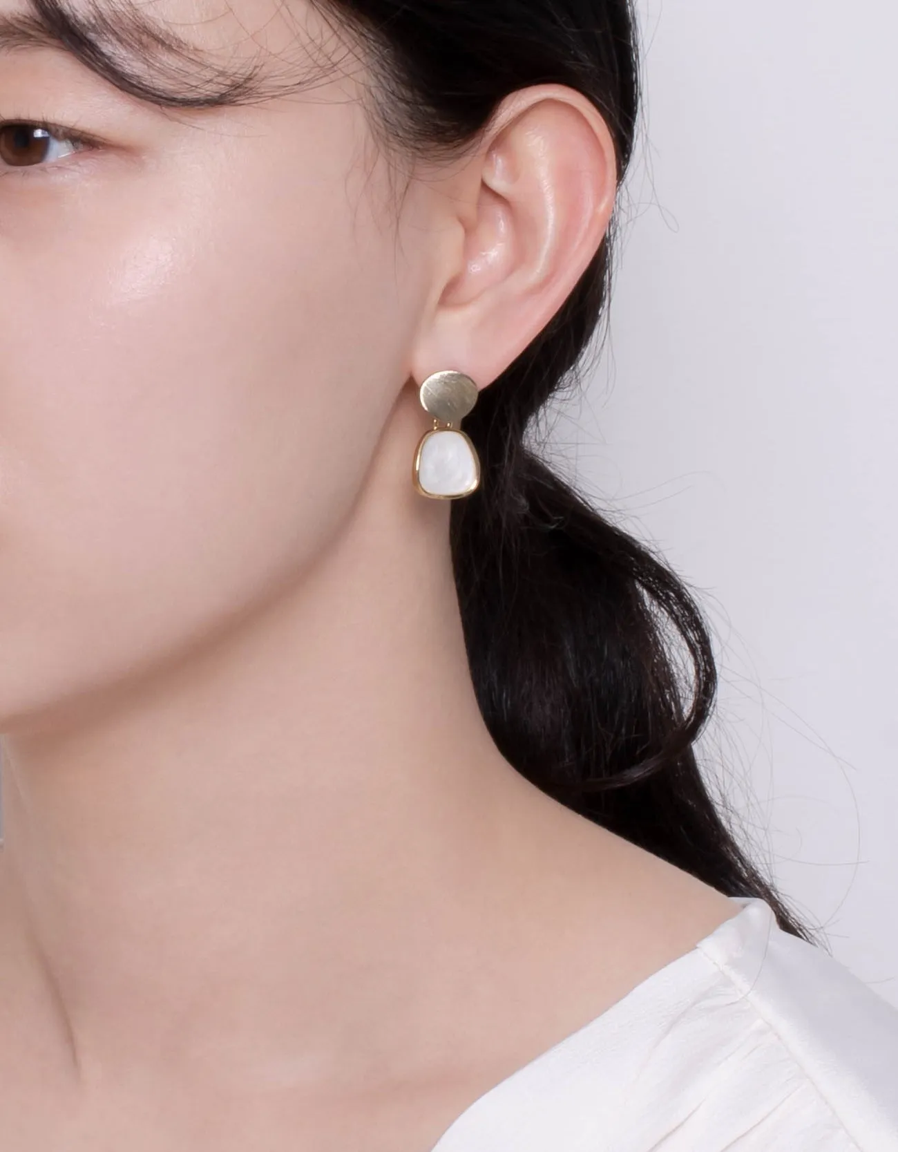 Golden Allure Trapezoid Drop Earrings with Textured Finish