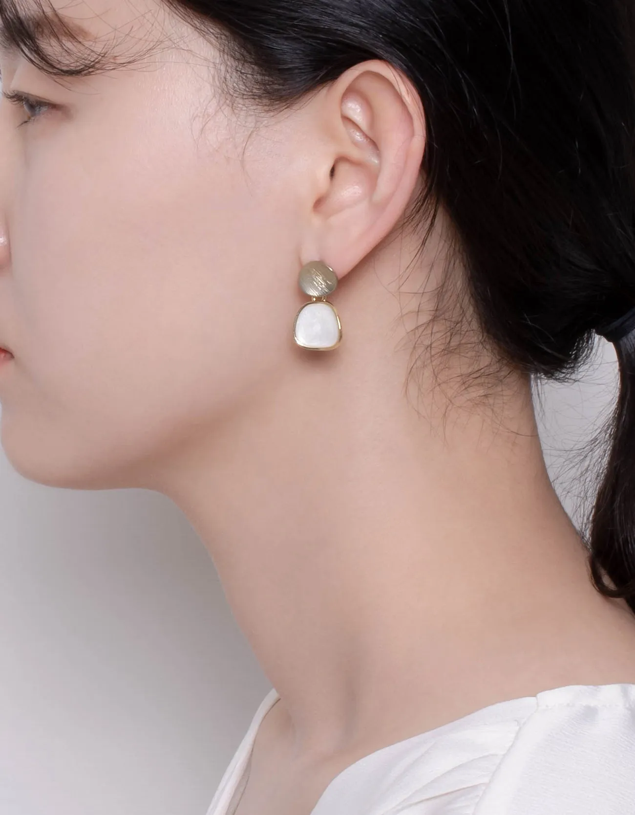 Golden Allure Trapezoid Drop Earrings with Textured Finish