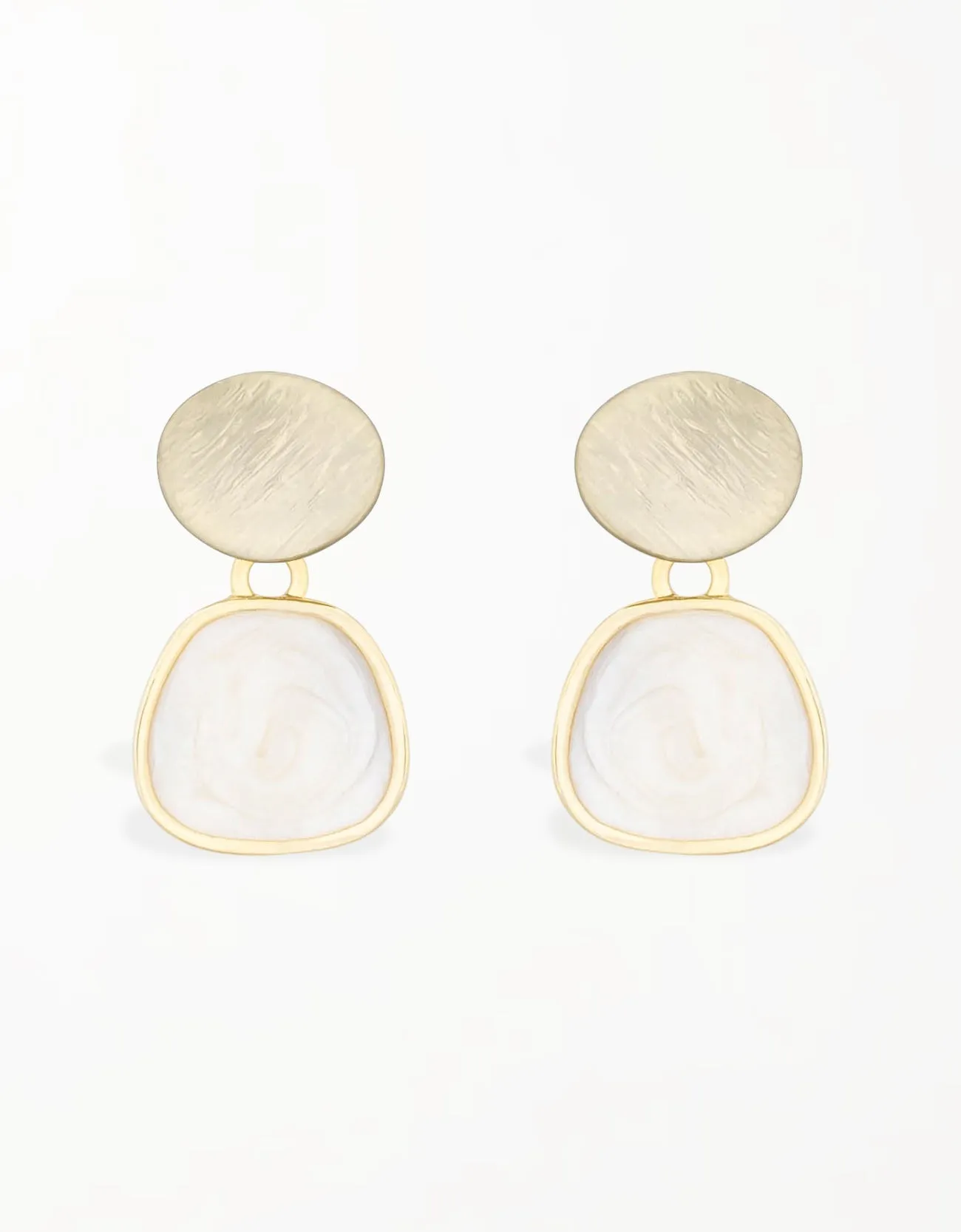 Golden Allure Trapezoid Drop Earrings with Textured Finish