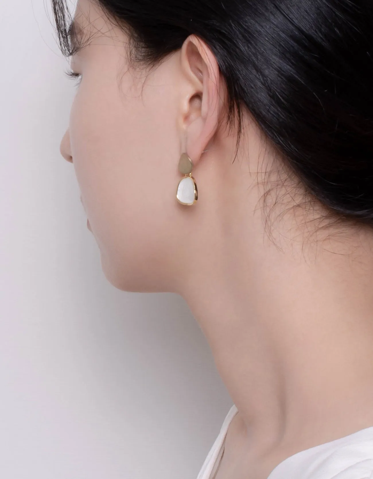 Golden Allure Trapezoid Drop Earrings with Textured Finish