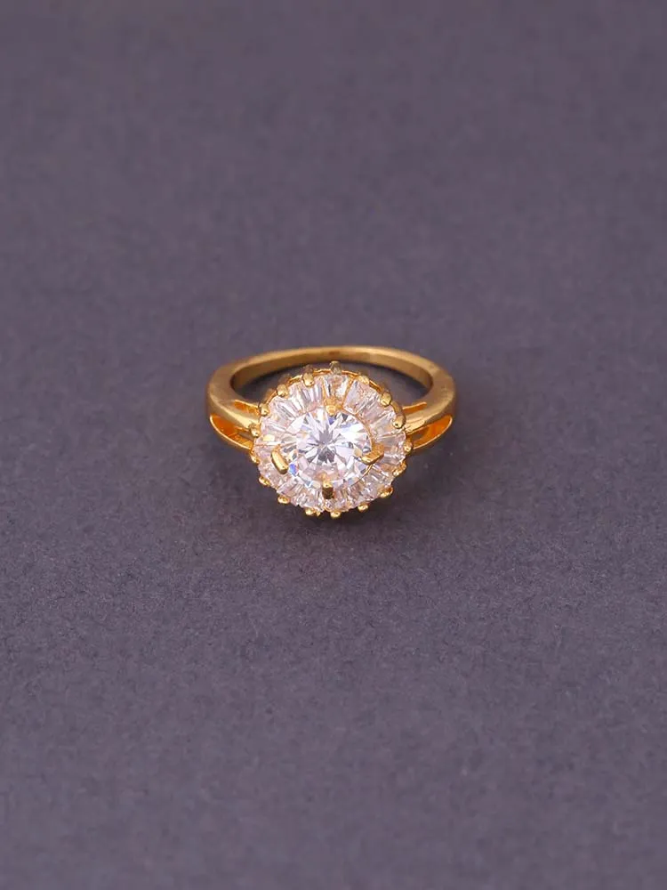 Golden Lara Zirconia Ring