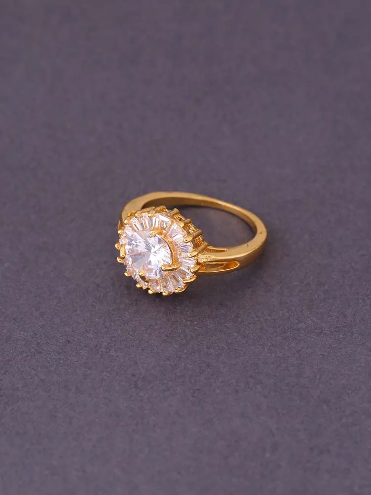 Golden Lara Zirconia Ring