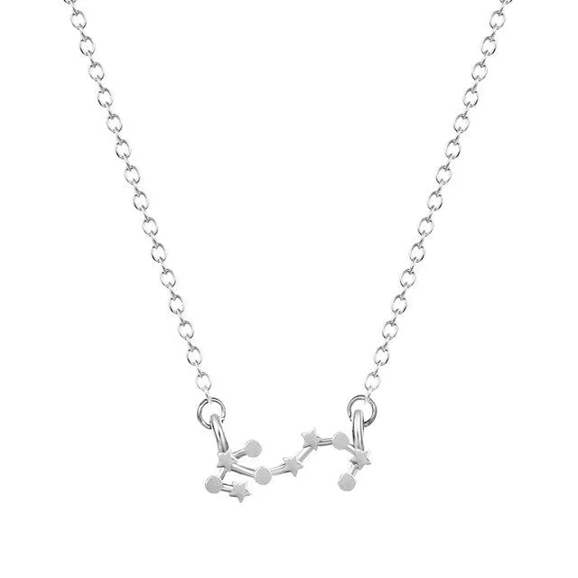 Gold/Silver Astrology Zodiac Signs Pendant Necklace