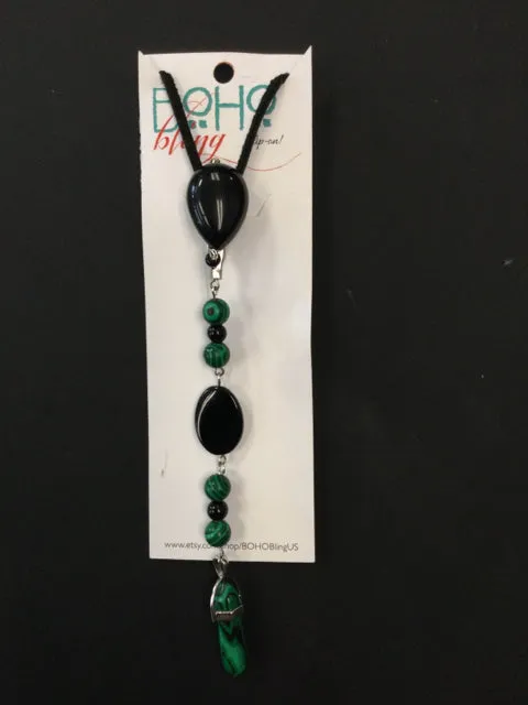 Green & Black with Malachite BOHO Bling Jewelry