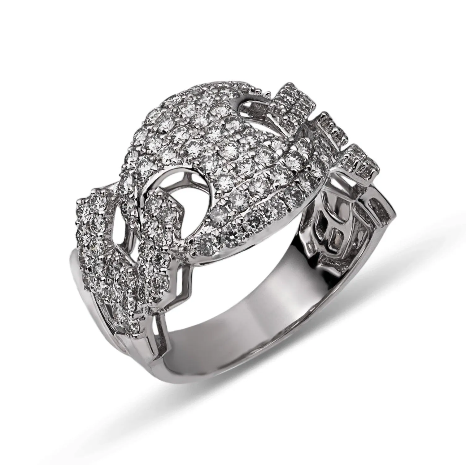 Gucci Link Diamond Ring 2.25ct 14K White Gold